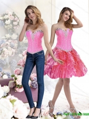 2015 Popular Multi Color Sweet 15 Dresses with Beading and Ruffles