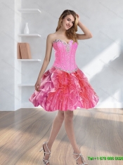 2015 Popular Multi Color Sweet 15 Dresses with Beading and Ruffles
