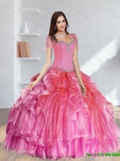 2015 Popular Multi Color Sweet 15 Dresses with Beading and Ruffles