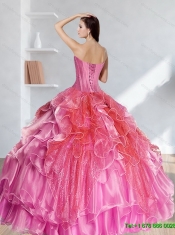 2015 Popular Multi Color Sweet 15 Dresses with Beading and Ruffles