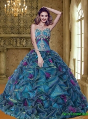 Best Colorful Sweet 15 Dresses with Appliques and Pick Ups