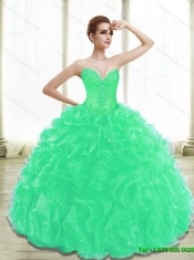 Classical Appliques Sweet 15 Dresses in Turquoise for 2015