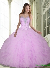 Classical Beading and Ruffles Sweetheart Quinceanera Dresses for 2015