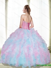 Classical Sweetheart Beading and Ruffles Multi Color Quinceanera Dresses