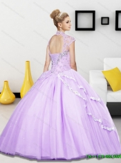 Custom Made Beading Sweetheart Tulle Quinceanera Dresses for 2015