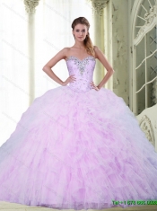 Custom Made Quinceanera Dresses with Beading and Ruffles