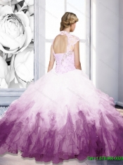 Custom Made Sweetheart Multi Color Quinceanera Gown with Beading and Ruffles