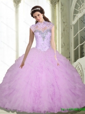 Elegant  2015 Beading and Ruffles Ball Gown Sweet 15 Dresses