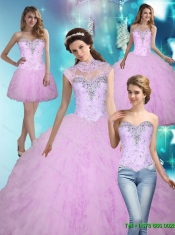 Elegant 2015 Beading and Ruffles Ball Gown Sweet 15 Dresses