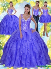 Elegant Beading and Ruffles 2015 Sweet Sixteen Dresses in Lavender