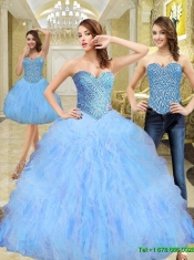 Elegant Beading and Ruffles Sweetheart Quinceanera Dresses in Multi Color