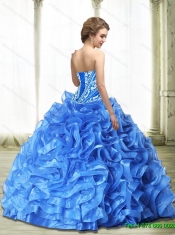 Elegant Embroidery and Ruffles Royal Blue Sweet 15 Dresses