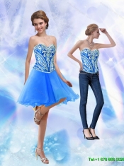 Elegant Embroidery and Ruffles Royal Blue Sweet 15 Dresses