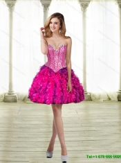 Elegant Multi Color Quinceanera Dresses with Beading and Ruffles