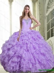 Perfect Beading and Ruffles Sweetheart Quinceanera Dresses for 2015