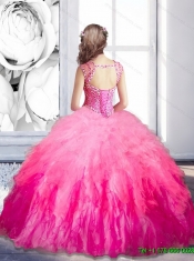 Custom Made Beading and Ruffles Organza Quinceanera Dresses in Multi Color