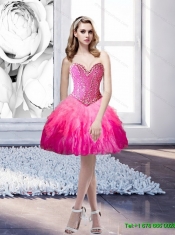 Custom Made Beading and Ruffles Organza Quinceanera Dresses in Multi Color