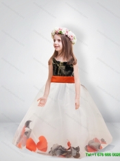 Pretty Ball Gown Scoop Belt Camo Flower Girl Dresses