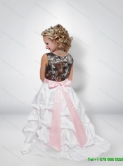 Sweet A Line Scoop Camo Flower Girl Dresses with Bowknot