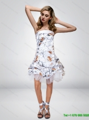 2015 Spring Short Strapless Knee-length Camo Prom Dresses