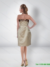 Discount Column Halter Top Knee Length Side Zipper Camo Prom Dresses