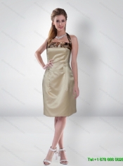 Discount Column Halter Top Knee Length Side Zipper Camo Prom Dresses