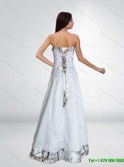 Discount Simple Empire Strapless Lace Up Camo Prom Dresses