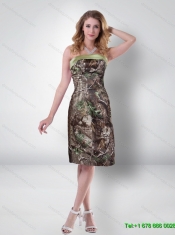 Elegant Empire Strapless Knee Length Camo Prom Dresses in Multi Color