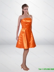Elegant Short Strapless Orange Camo Prom Dresses with Sashes