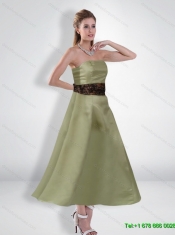 Exquisite 2015 Princess Strapless Ankle Length Camo Prom Dresses