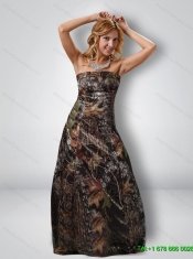Fashionable 2015 Column Strapless Camo Prom Dresses in Multi Color