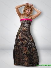 Fashionable 2015 Column Strapless Camo Prom Dresses in Multi Color