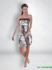 Flirting 2015 Column Strapless Tea Length Camo Prom Dresses