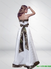 Inexpensive A Line Scoop Camo 2015 Prom Dresses with Belt