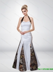 Mermaid Halter Top Romantic Camo Prom Dresses with Ruching