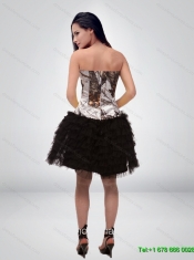 Perfect 2015 A Line Halter Top Camo Prom Dresses with Ruffled Layers