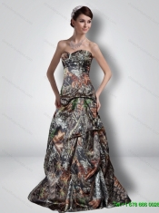 Perfect A Line Sweetheart Beading Camo 2015 Prom Dresses with Outdoor