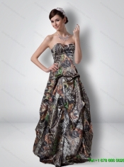 Perfect A Line Sweetheart Beading Camo 2015 Prom Dresses with Outdoor