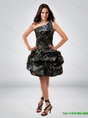 Perfect Ball Gown One Shoulder Camo Prom Dresses with Belt