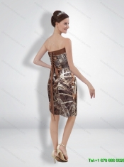 Perfect Short Strapless Camo 2015 Prom Dresses with Ruching