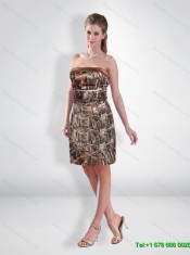 Perfect Short Strapless Camo 2015 Prom Dresses with Ruching