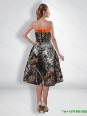 Popular Short Strapless Knee Length Camo Prom Dresses