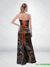Romantic 2015 Column Halter Top Camo Prom Dresses with High Slit