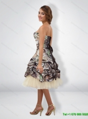 Sexy 2015 Short Halter Top Camo Prom Dresses with Knee Length