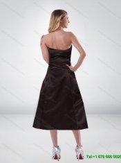 Simple Short Strapless Camo Prom Dresses with Tea Length