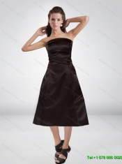 Simple Short Strapless Camo Prom Dresses with Tea Length