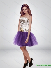 The Super Hot Mini Length Strapless Camo 2015 Prom Dresses in Multi Color