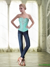 2015 Discount Sweet 16 Dresses with Beading in Aqua Blue