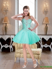 2015 Discount Sweet 16 Dresses with Beading in Aqua Blue