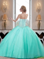 2015 Elegant Aqua Blue Sweetheart Best Quinceanera Dresses with Beading